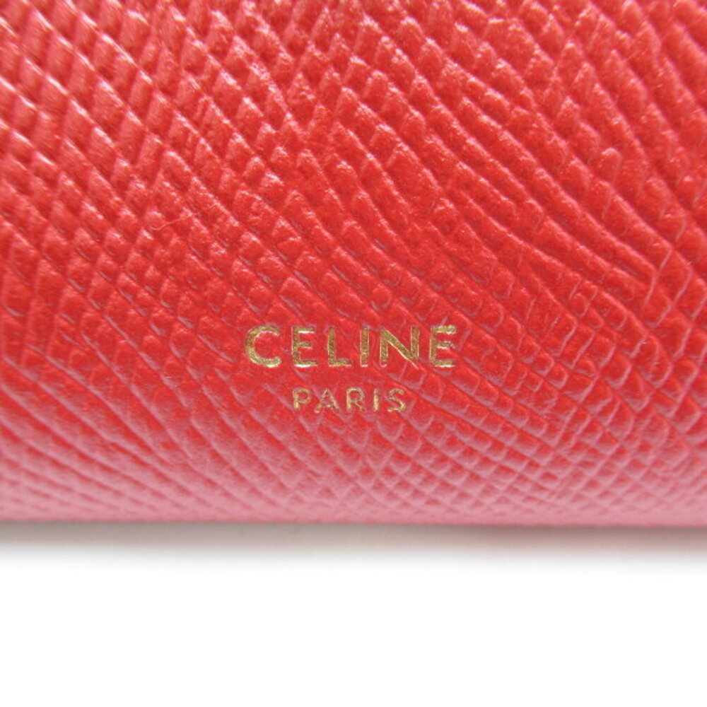 Celine Leather Bifold Wallet Calfskin Red Wallet - Picture 7 of 9